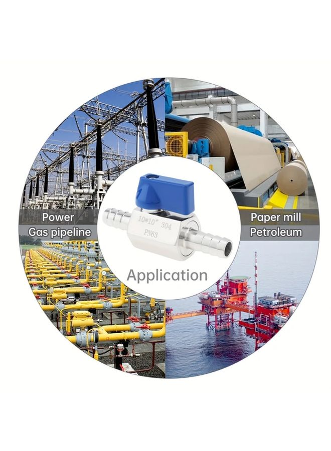 304 Stainless Steel 3 8 Inch Mini Ball Valve With 2 Hose Clamps Barb Shut Off Switch - Image 5