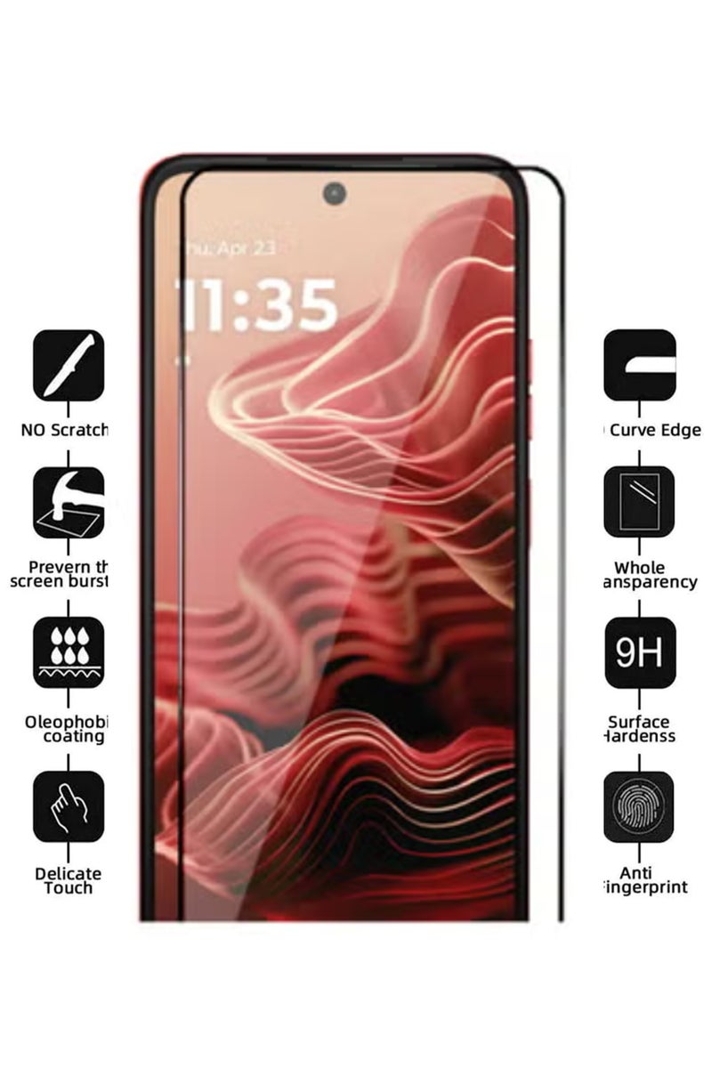 For Motorola Moto G35 5G Screen Protector – Edge to Edge Tempered Glass Screen Protector, High Transparency, Delicate Touch, Anti-Explosion, Smooth Arc Edges, Easy Installation - Image 2