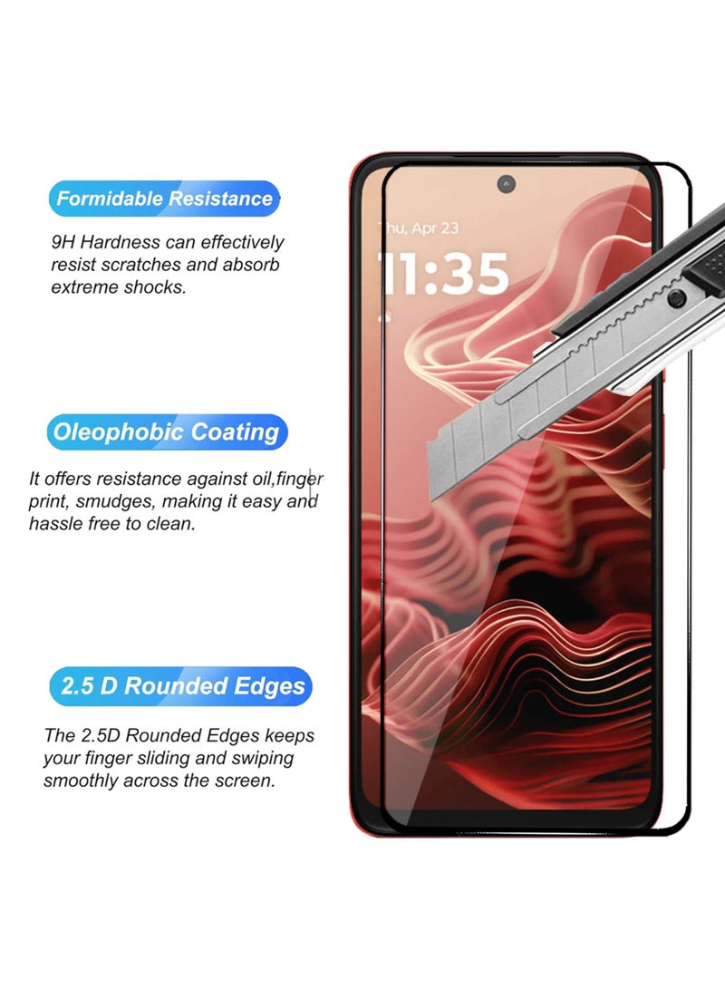 For Motorola Moto G35 5G Screen Protector – Edge to Edge Tempered Glass Screen Protector, High Transparency, Delicate Touch, Anti-Explosion, Smooth Arc Edges, Easy Installation - Image 3