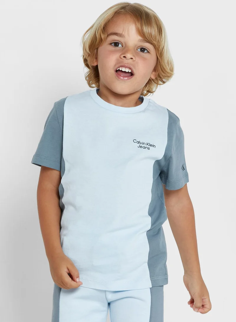 Calvin Klein Jeans Kids Color Block Stack Logo T-Shirt