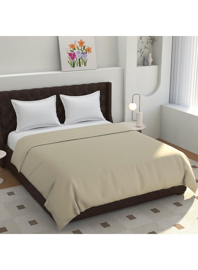 TIB Glace Cotton Plain Duvet Cover King Size | Blanket Cover Double Bed | Quilt Cover Double Bed with Zipper 140 GSM, 90x100, Beige| H603 | 140 TC - Image 1
