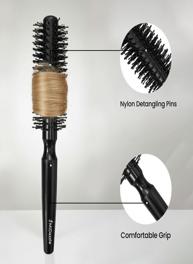Midazzle Round Hair Brush for Adding Curls, Volume & Waves in Hair | Styling, Detangling and Grooming for Men and Women | Reduces Hair Breakage and Promotes Hair Growth | Best Hair Brush for All Hair Types (MIHB0040) - Image 4