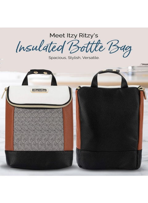 Itzy Ritzy Insulated Bottle Bag - Keeps Bottles Warm or Cool - Holds 3 Bottles & Features Interior Pocket For Ice Pack (Not Included), Coffee and Cream