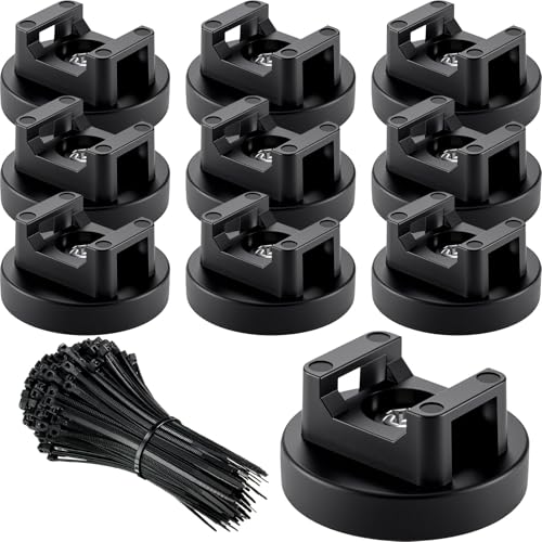 Yookeer 60 Pieces Magnetic Zip Tie Mount Multipurpose Cable Holder Magnets Magnetic Wire Management Bases with Heavy Duty Zip Mount Nylon Cable Ties in Total 31mm - Image 1