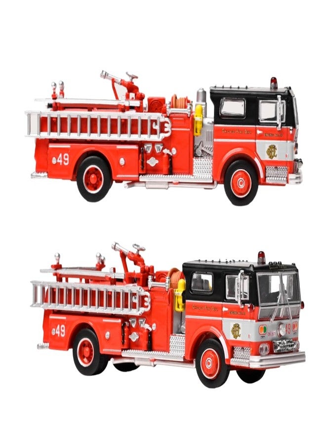Iconic Replicas 1974 Ward Lafrance Fire Engine: Chicago Fire Department - Engine 49 1:87 (HO) Diecast Model Fire Truck - Image 1