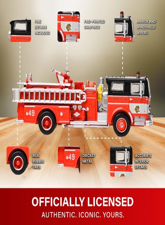 Iconic Replicas 1974 Ward Lafrance Fire Engine: Chicago Fire Department - Engine 49 1:87 (HO) Diecast Model Fire Truck - Image 2
