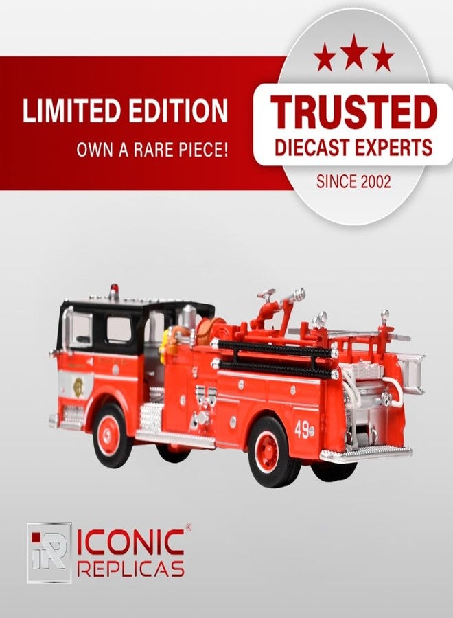 Iconic Replicas 1974 Ward Lafrance Fire Engine: Chicago Fire Department - Engine 49 1:87 (HO) Diecast Model Fire Truck - Image 5