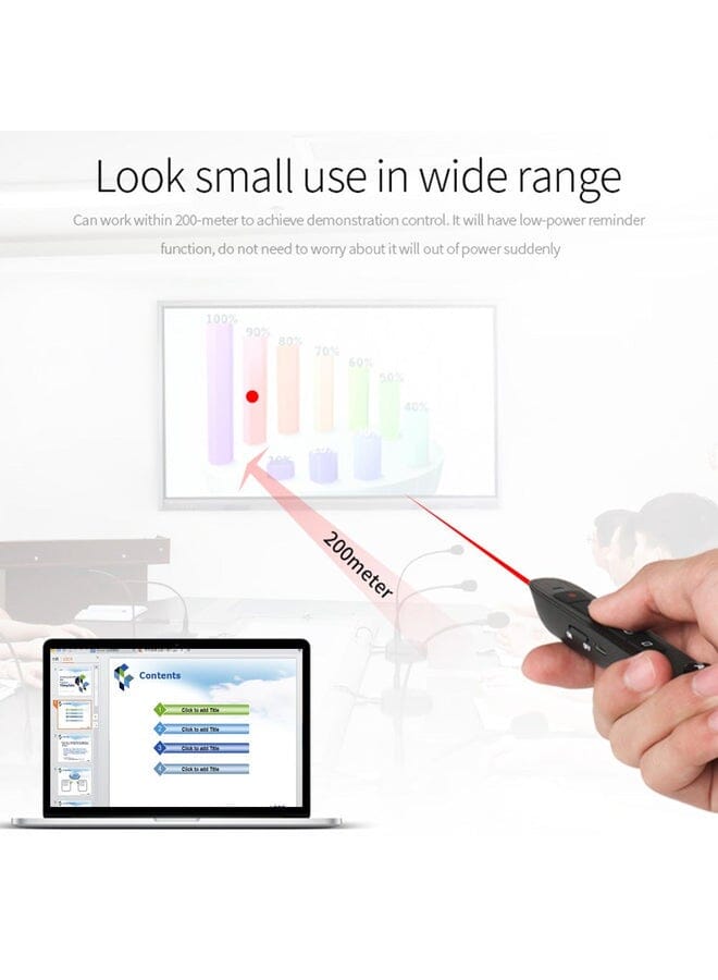 Zaboon Laser Wireless Usb Flip Pen Remote Control Black - Image 2