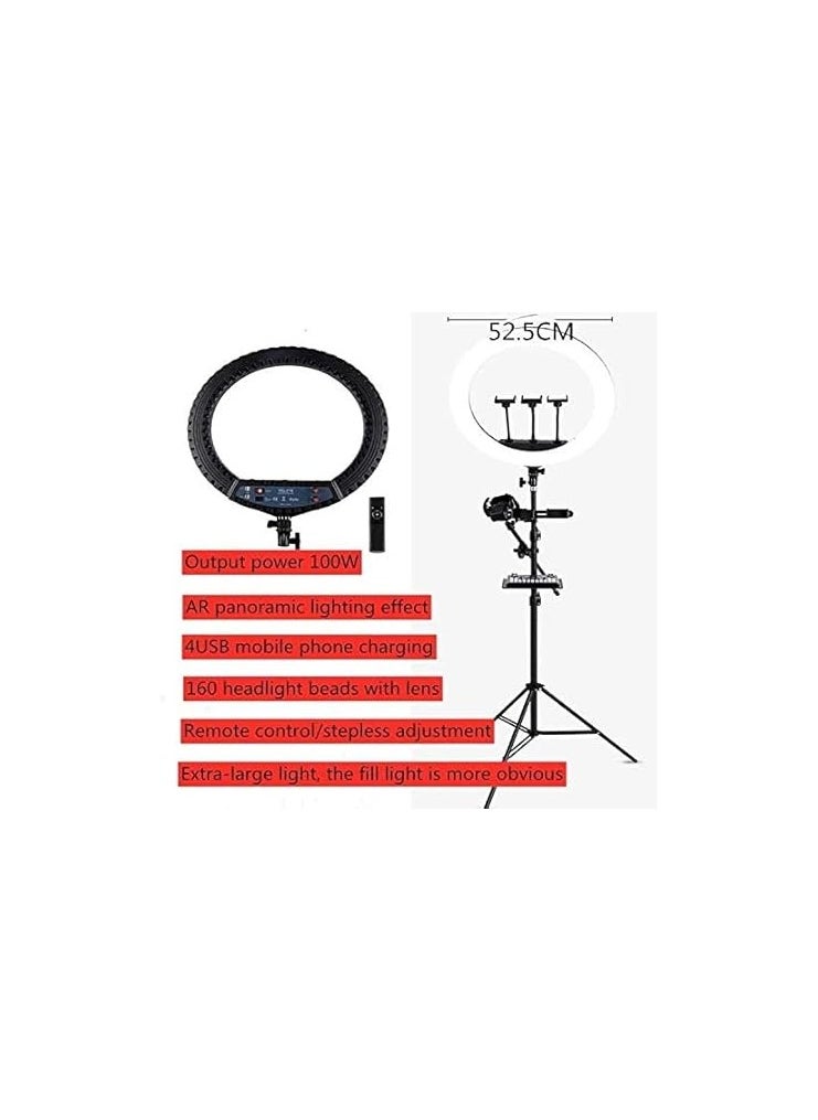 Generic - 21-Inch Dual Color LED Ring Light with Adjustable Tripod – Ideal for Makeup, Photography & Video Recording - Image 1