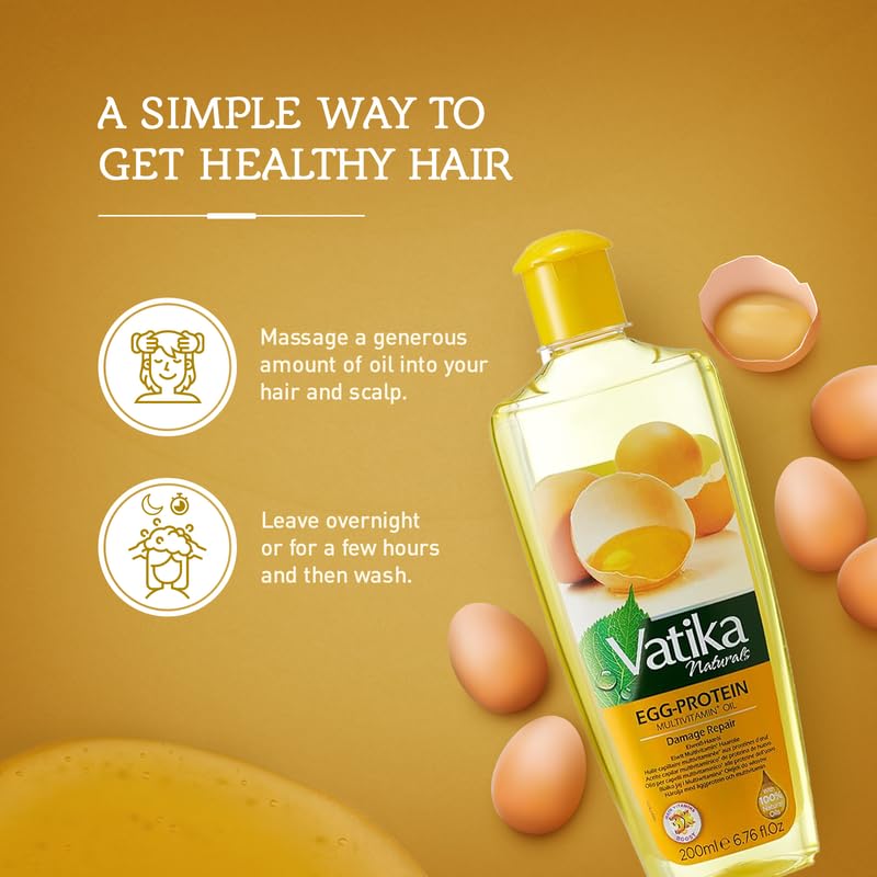 Vatika Naturals Multivitamin Hair Oil - Elevate Your Hair Care Ritual with the Power of Nature - Enhances, Conditions, & Strengthens for Luxuriously Healthy Locks - Enriched with Egg Protein (300 ML) - Image 3