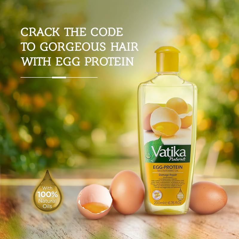 Vatika Naturals Multivitamin Hair Oil - Elevate Your Hair Care Ritual with the Power of Nature - Enhances, Conditions, & Strengthens for Luxuriously Healthy Locks - Enriched with Egg Protein (300 ML) - Image 2