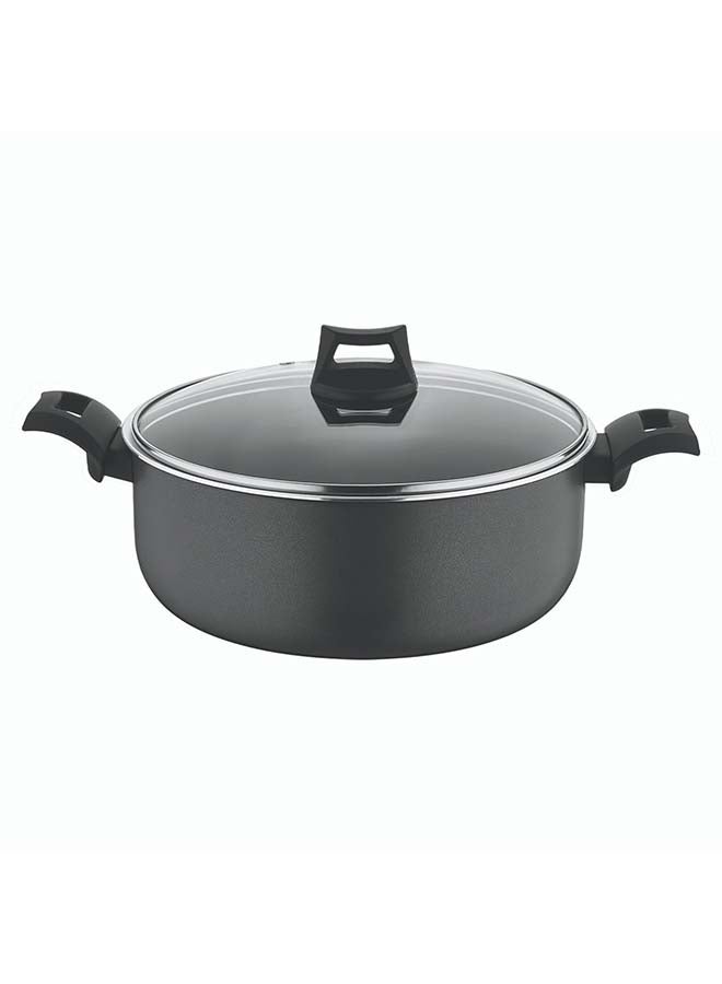 BLACK+DECKER Non-Stick Casserole, Stockpot And Stewpot With Glass Lid 5 Layer PTFE  Spray Coating Black - Image 1
