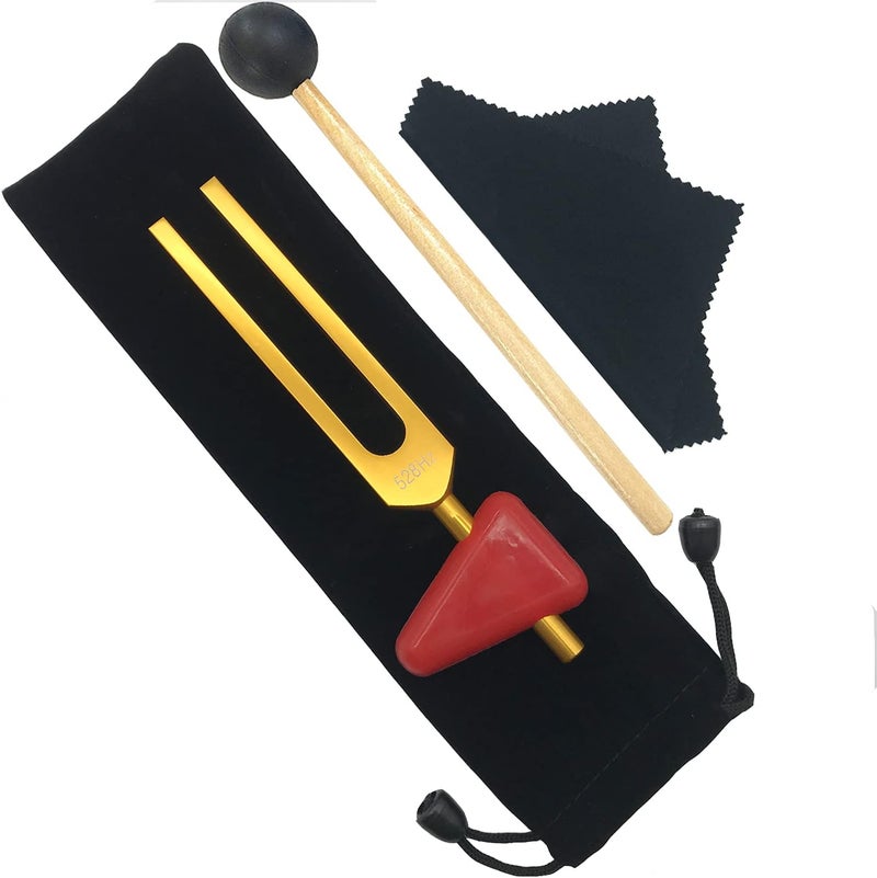 FSHANEE 528 Hz Tuning Fork - Body Weighted Tuning Forks - Frequency Healing Devices DNA Repair - Sound Healing Chaka Tuning Fork - Meditative Instrument (Gold) - Image 1