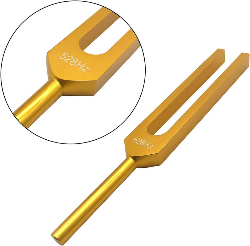 FSHANEE 528 Hz Tuning Fork - Body Weighted Tuning Forks - Frequency Healing Devices DNA Repair - Sound Healing Chaka Tuning Fork - Meditative Instrument (Gold) - Image 3