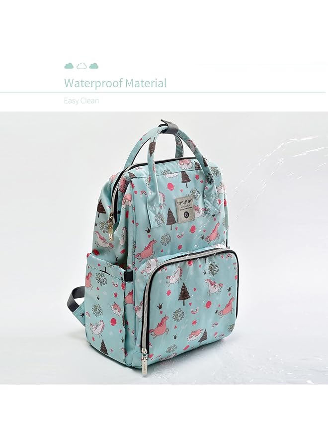 insular Diaper Backpack Multi Function Travel Bag Waterproof Maternity Nappy Changing Bag For Mom Girls Large Capacity Baby Backpack With Stroller Straps And Changing Pad - Image 4