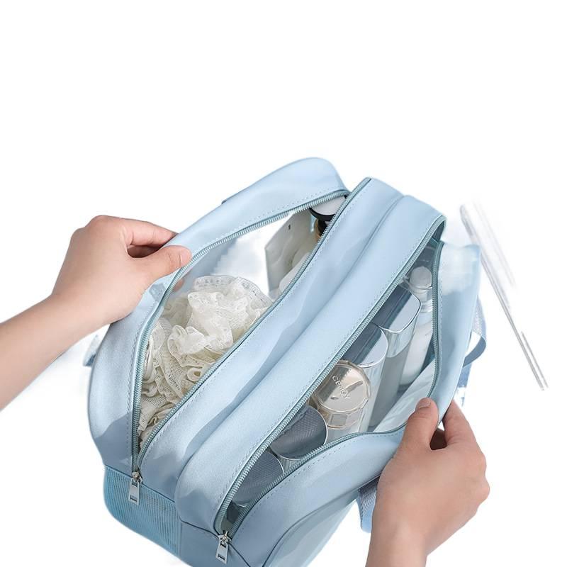 Large Capacity Cosmetic Organizer and Large Capacity Pouch Travel Makeup Bag in Pink for cosmetics - Image 3