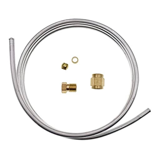 Meter Star 0164mm Aluminum Tubing KitGas Pilot Tubing Kit with Compression Olive Fittings M8x1 Female and Male Nuts Valve Pilot Burner Tube Pipe AssemblyLength 395 Inch - Image 1