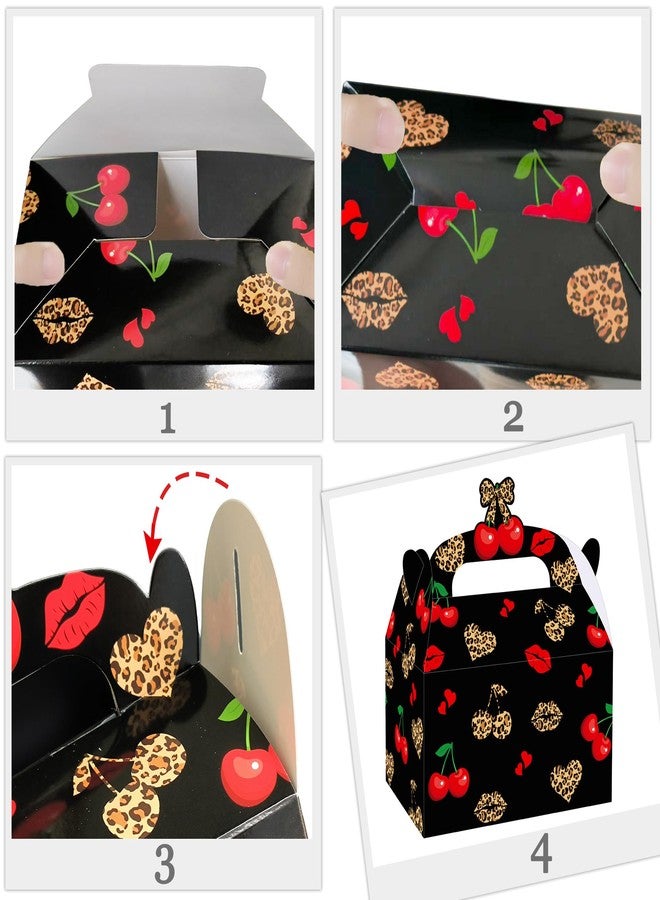 umoni Cheetah Cherry Bow Favor Box Leopard Print Birthday Party Supplies Cheetah and Cherry Gift Treat Box 12PCS Leopard Print Cherries Goodie Boxes for Girls Safari Animal Party Bachelorette Decor - Image 4