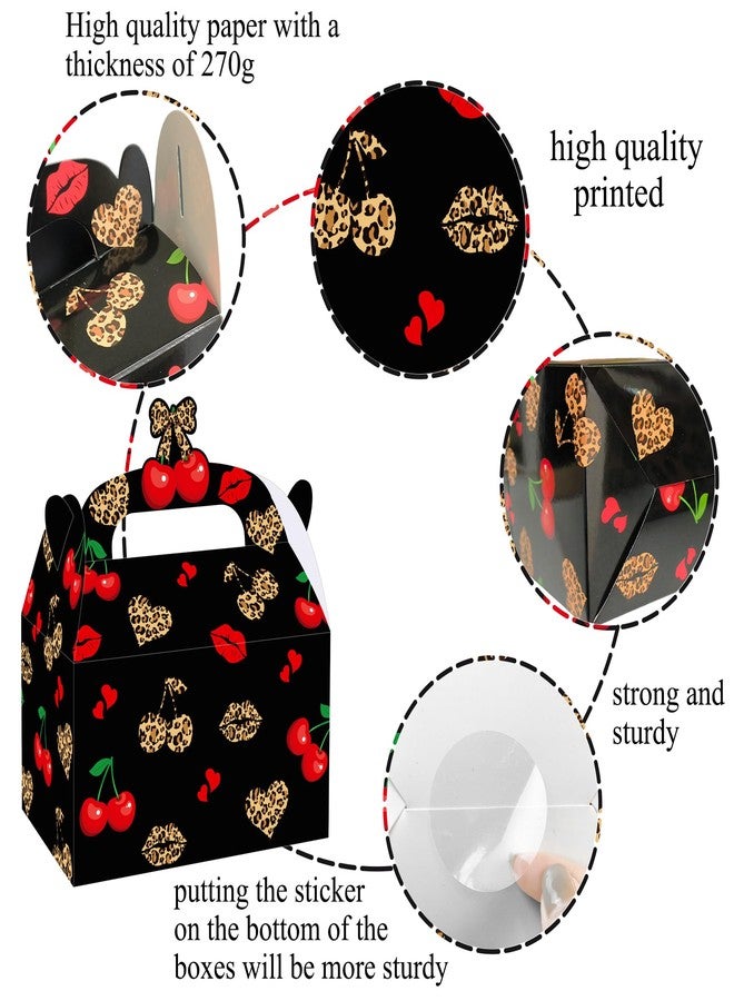 umoni Cheetah Cherry Bow Favor Box Leopard Print Birthday Party Supplies Cheetah and Cherry Gift Treat Box 12PCS Leopard Print Cherries Goodie Boxes for Girls Safari Animal Party Bachelorette Decor - Image 3