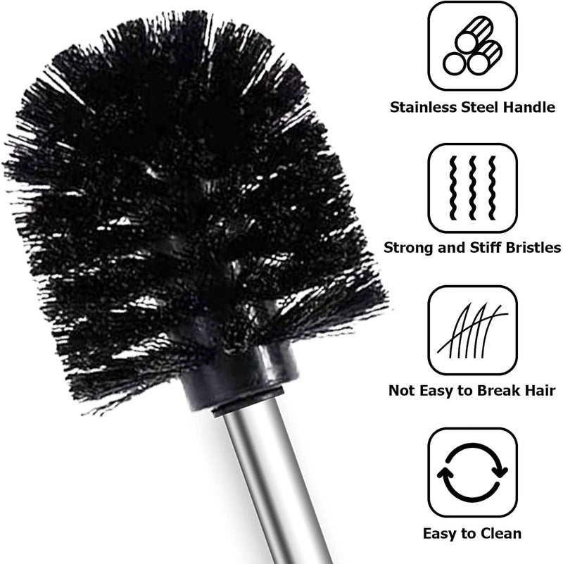 TOPSKY Toilet Brush Set of 4 - Stainless Steel Toilet Bowl Brushes with Replacement Heads, Easy to Assemble Bathroom Brushes, Hygienic Toilet Accessories - Image 3
