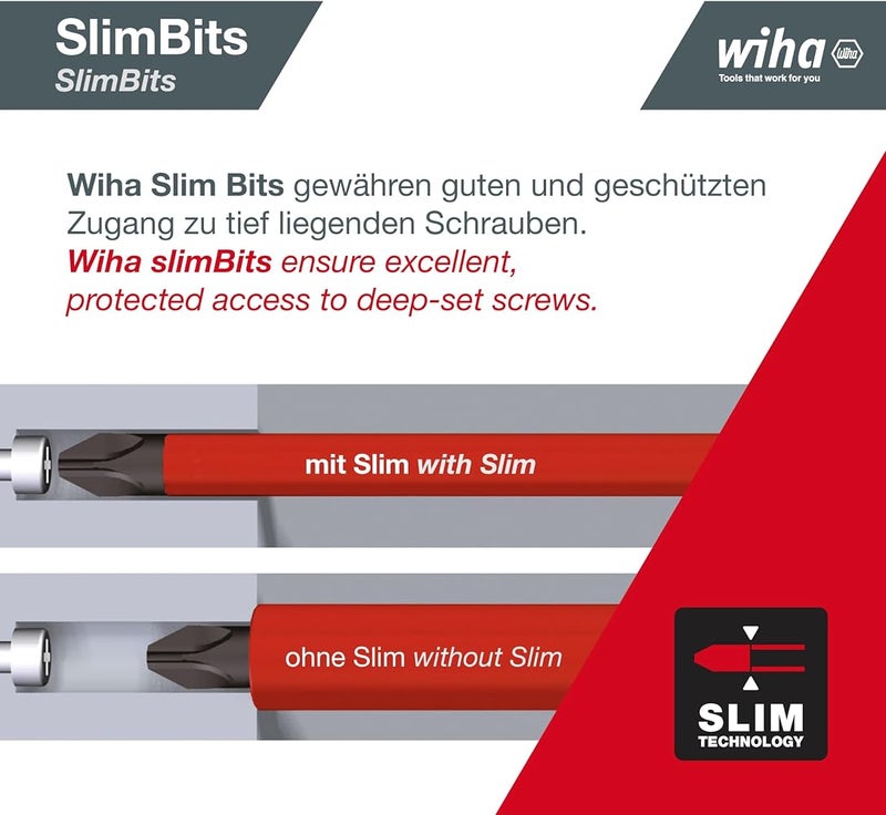 ويها Wiha 38613، Schlitz/PH/SL+PZ (براغي قابلة للإمساك) في عبوة بلاستيكية، لون أحمر وأصفر - Image 4
