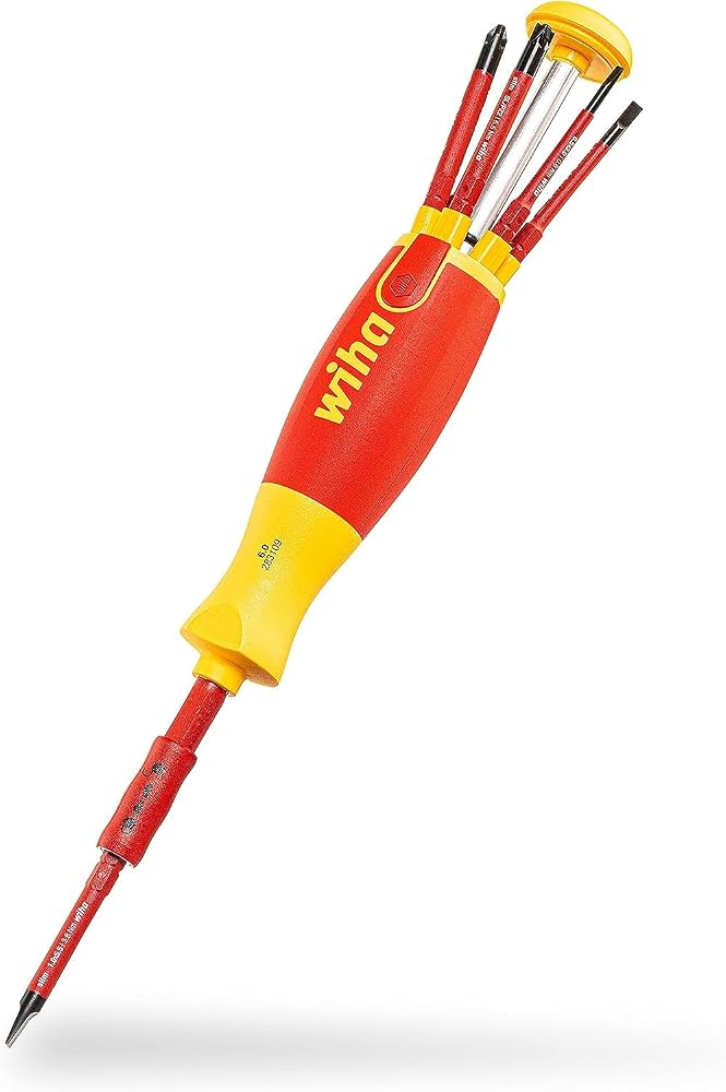 ويها Wiha 38613، Schlitz/PH/SL+PZ (براغي قابلة للإمساك) في عبوة بلاستيكية، لون أحمر وأصفر - Image 1