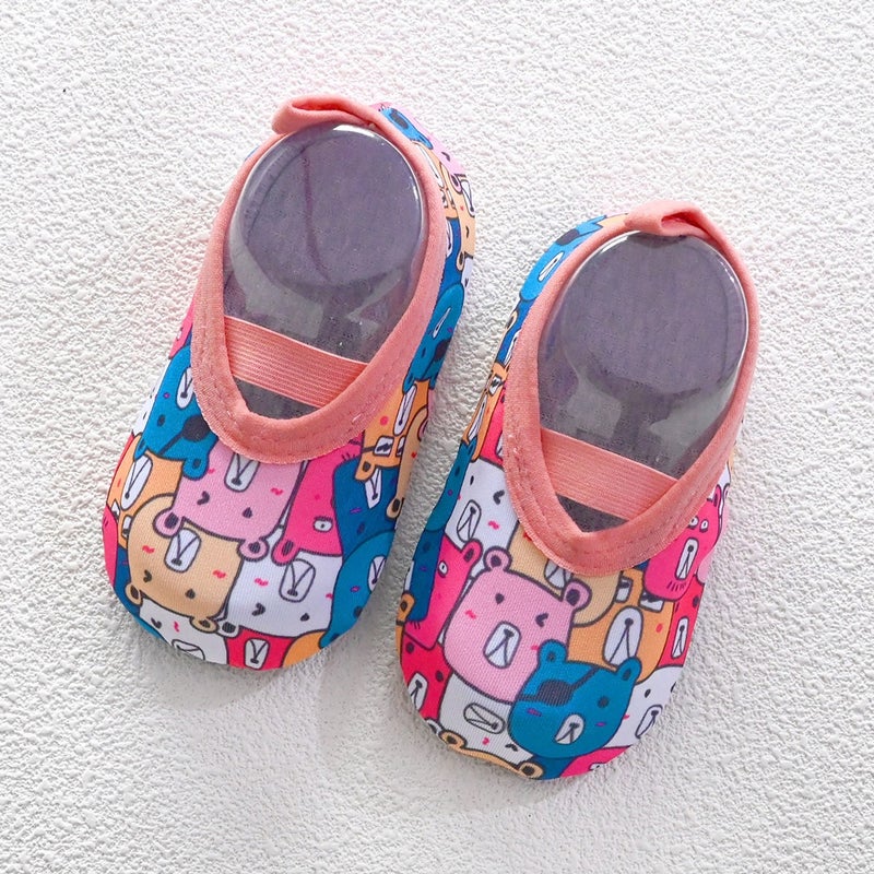 Qi Cai Baby Anti-Slip Floor Socks for Toddlers, Girls Indoor Walking Shoes, Breathable Mesh Soft Sole Socks for Kindergarten - Image 1