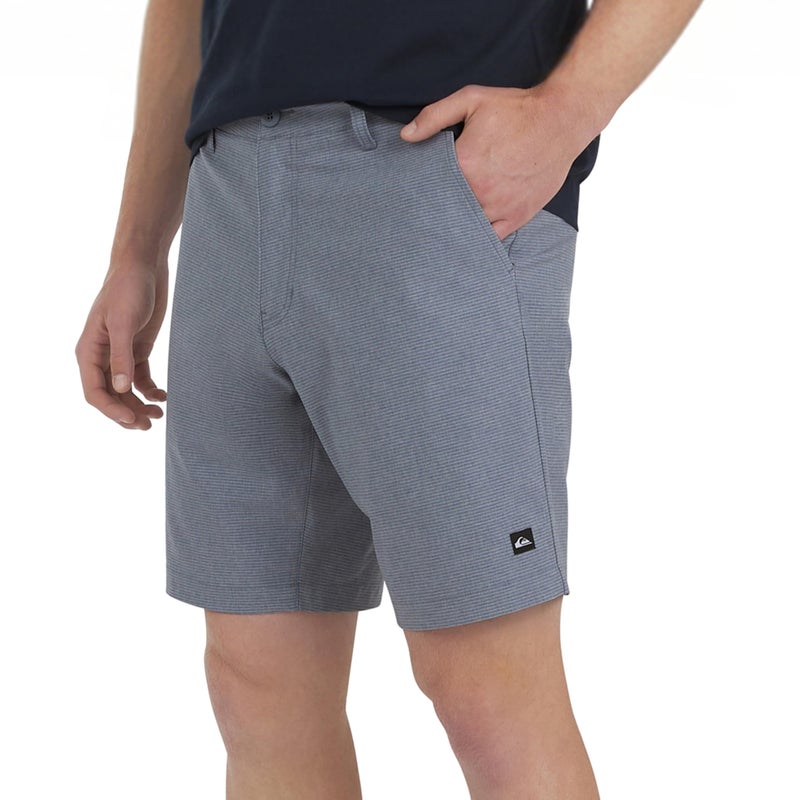 Quiksilver Men's Regular Fit Fixed Waist Water Friendly Active Hybrid Shorts, Striped Design - Smoked Gray, 34 - Image 1