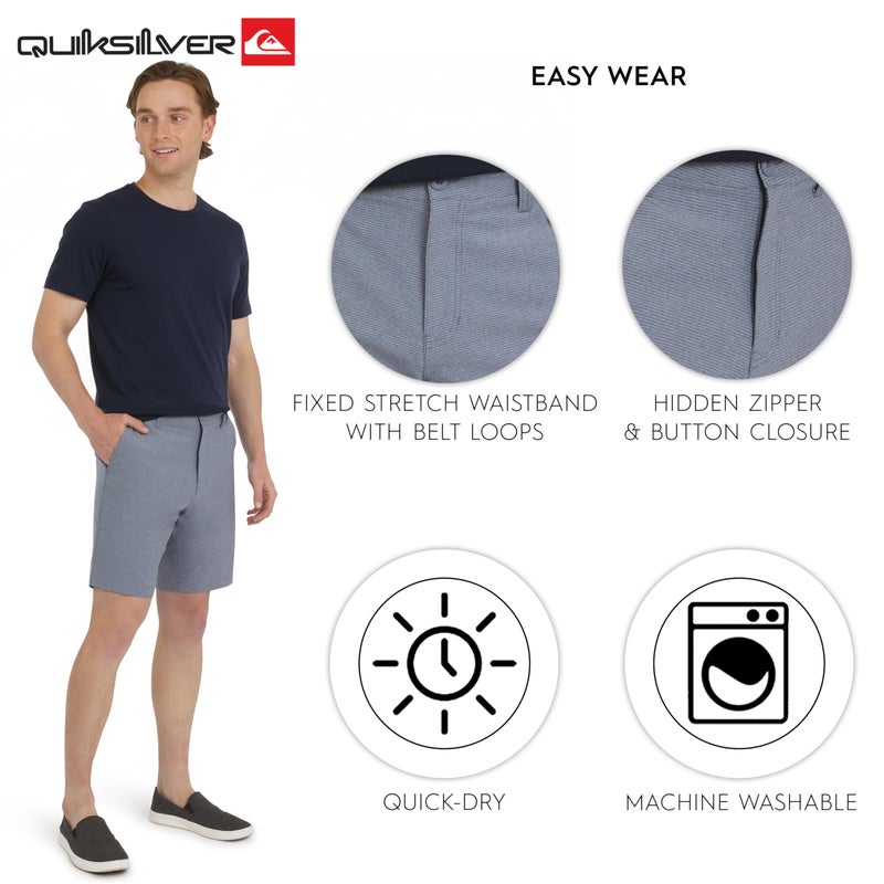 Quiksilver Men's Regular Fit Fixed Waist Water Friendly Active Hybrid Shorts, Striped Design - Smoked Gray, 34 - Image 5