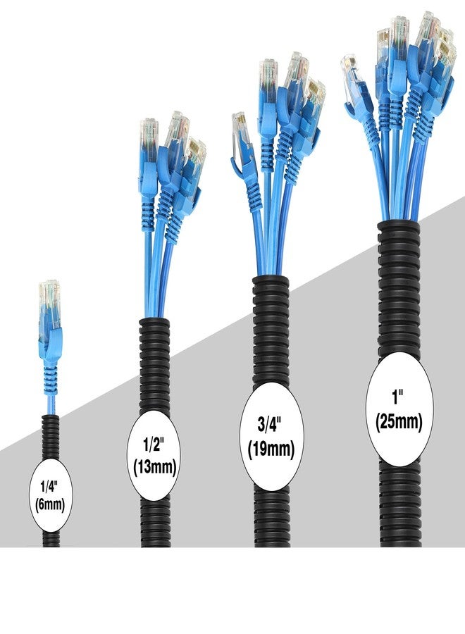 CrocSee 25ft - 1/4 inch Flame Retardant Split Wire Loom Tubing with Installation Tool - Flexible Wire Covers Cord Protectors - Black - Image 3