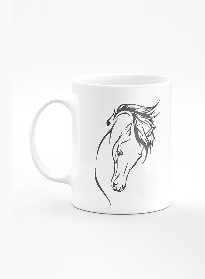 Stylizedd Designer Printed Coffee Mug with Heavy Duty Handle 11oz Ceramic Personalised Gift Mugs Cup [Microwave Safe & Dishwasher Proof] - ArabStallion Strut - Image 1