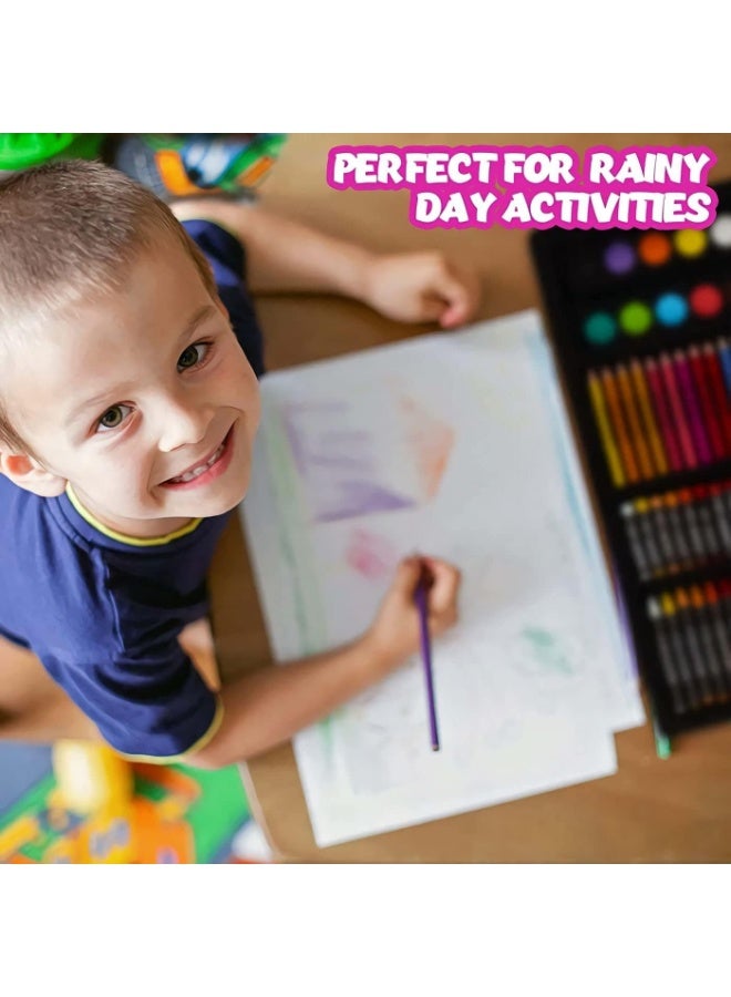 الحلم مجموعة أدوات فنية مكونة من 180 قطعة، صندوق أدوات رسم يحتوي على ألوان زيتية، أقلام تلوين، أقلام رصاص ملونة، أقلام تحديد، ألوان مائية وأدوات أخرى، مجموعة أدوات رسم محمولة فاخرة، أدوات رسم عالية الجودة وآمنة، مثالية للأطفال والكبار للرسم والتلوين - Image 5