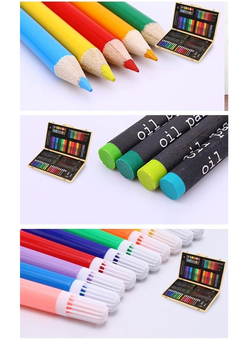 الحلم مجموعة أدوات فنية مكونة من 180 قطعة، صندوق أدوات رسم يحتوي على ألوان زيتية، أقلام تلوين، أقلام رصاص ملونة، أقلام تحديد، ألوان مائية وأدوات أخرى، مجموعة أدوات رسم محمولة فاخرة، أدوات رسم عالية الجودة وآمنة، مثالية للأطفال والكبار للرسم والتلوين - Image 3