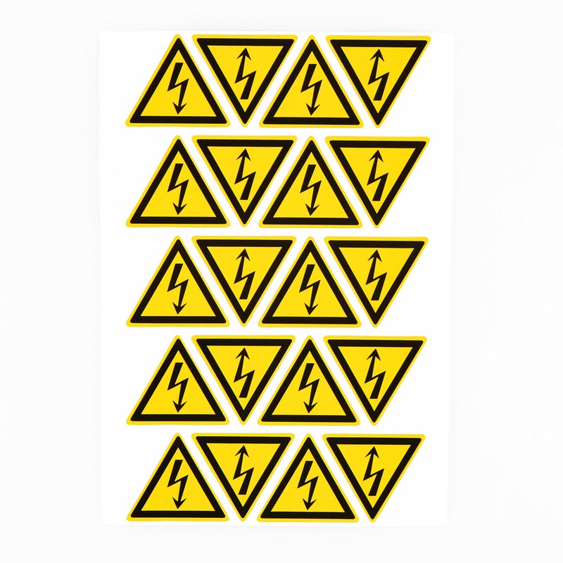 M MeshaKippa 1 25mm 100pcs High Voltage Warning Labels Caution Risk Shock Danger Electric Hazard Stickers 