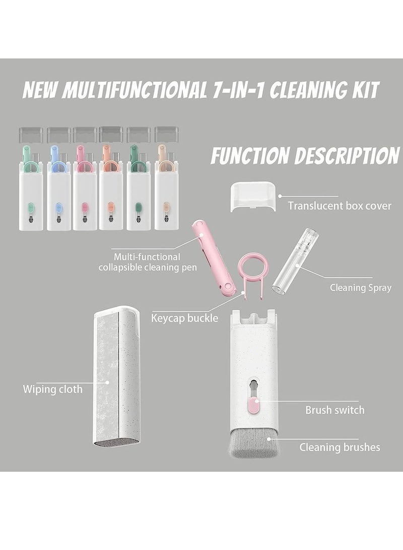 7-in-1 Electronic Cleaner Kit for Airpods - Laptop Cleaner, Keyboard Cleaner Kit, Portable Cleaning Kit with Cleaning Pen Brush Spray for iPhone iPad MacBook Screen/Keyboard/Headphones - Image 2