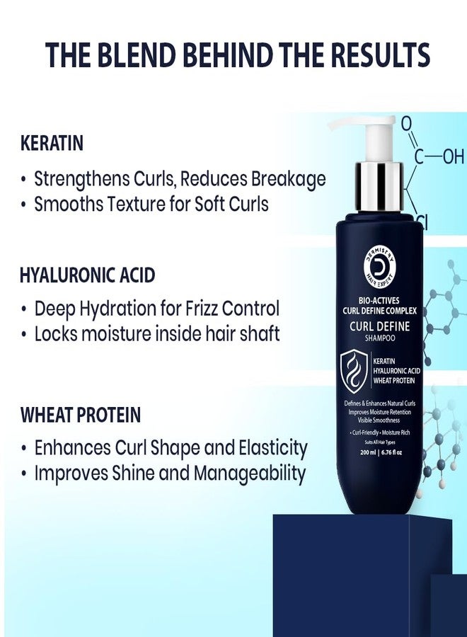 Dermistry Ceramides Protein Curl Define Complex Serum & Shampoo Curl Defining Enhancement with Hyaluronic Acid Keratin Wheat Protein Arginine for Moisture Suit Dry Frizzy All Hair Type Men Women 250ml - Image 2