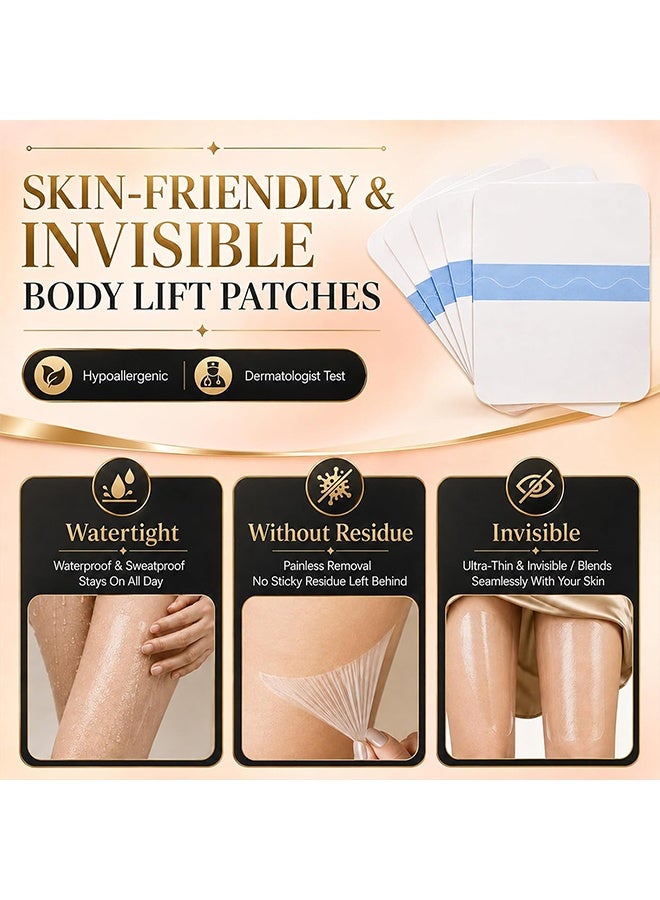 WEST MONTH Firming Thigh Lifting Tape, Instant Thigh Lift Tape Transparent Lifting Adhesive Bandage Patch For Leg Body Sagging Skin Fat Anti Chafing Ultra Thin Inner Paste Waterproof Pad Disposable Shaping Leg Lifting Stickers (10Pcs) - Image 5