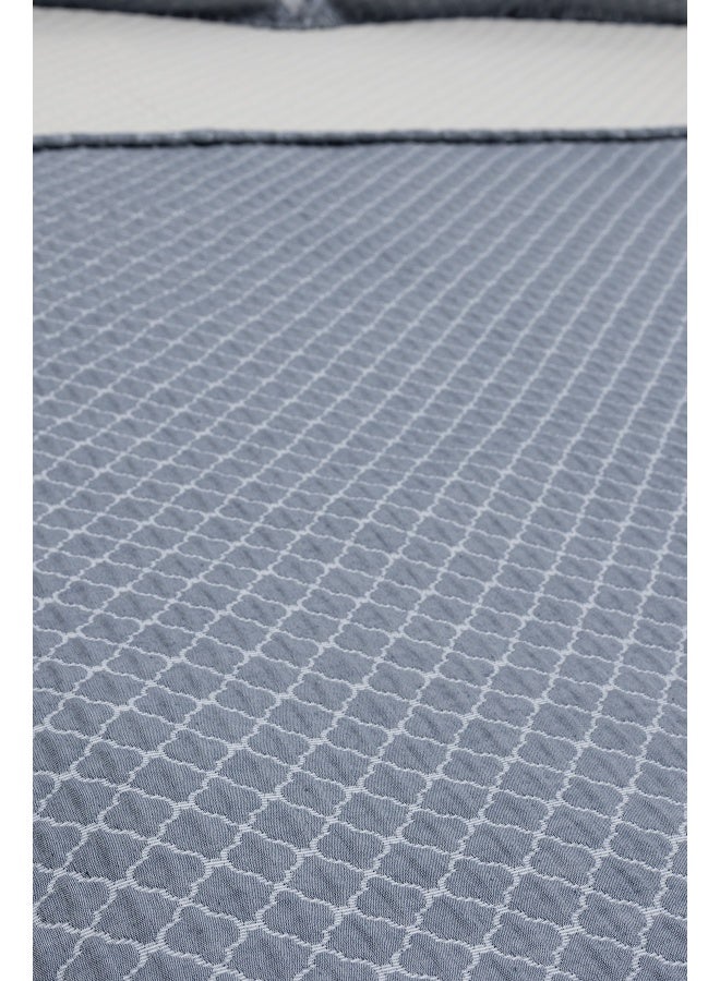 Koza Home Koza Home Malea Navy Blue Double Bedspread 230x250 2 Pillow 50x70 5006 230 x 250 - Image 3