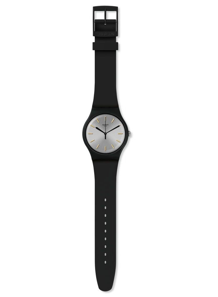 Swatch Unisex Back To Black Quartz Movement Water Resistant Wrist Watch - 41 Mm - Image 2
