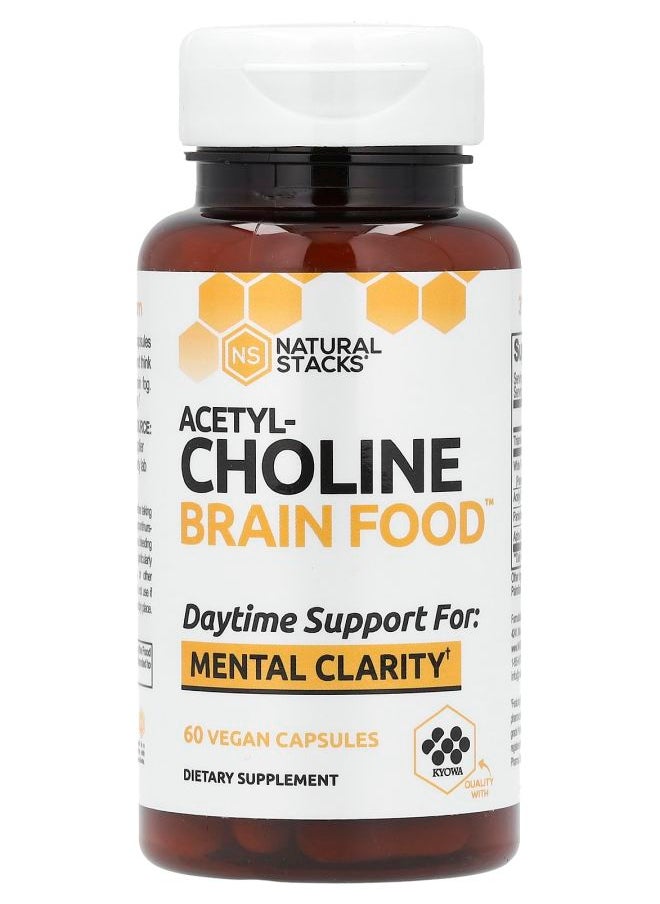 Natural Stacks - Acetyl-Choline Brain Food 60 Vegan Capsules - Image 1