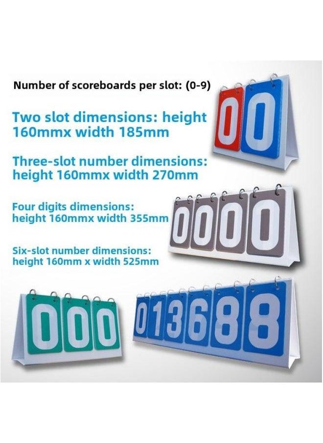 Generic Competition Scoreboard Activity Flip Card Red Yellow Blue Green Gray Scoring Early Education Color Number Card-Specifications:Six-digit Plastic  - Image 5