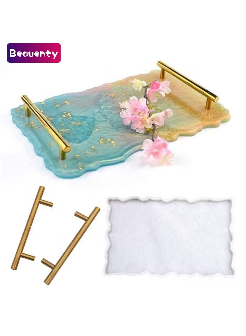 Beauenty Irregular Coaster Resin Epoxy Casting DIY Practical Decorative Silicone Casting Mold for Making Coasters Plate Tray - Image 1