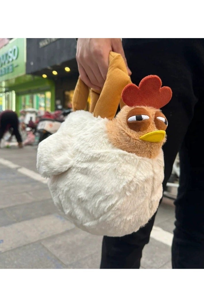 general Cute Plush Chicken Handbag - Soft Fluffy Hen Purse, Novelty Bag, Animal Plush HandBag Cosmetic Bag with Zipper for Women - Image 1