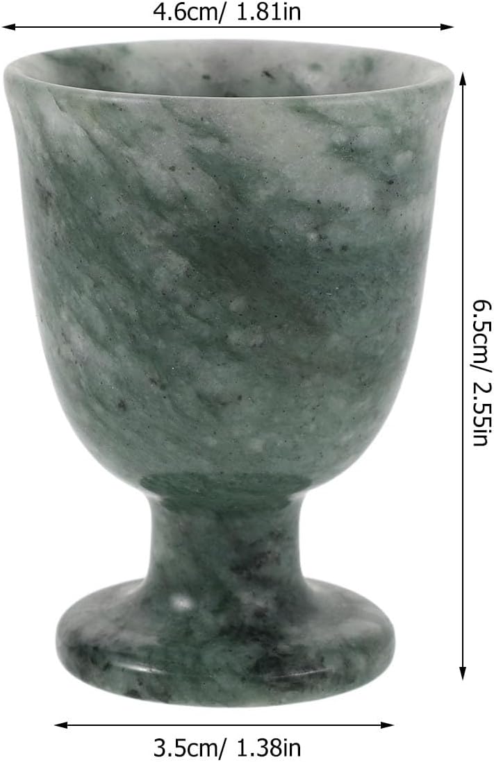 Jade Chalice Goblet - Stone Wine Glass - Ritual Drinking Cup - Vintage Sacred Altar Stone Cup for Medieval Ceremony and Home Decor - Image 2