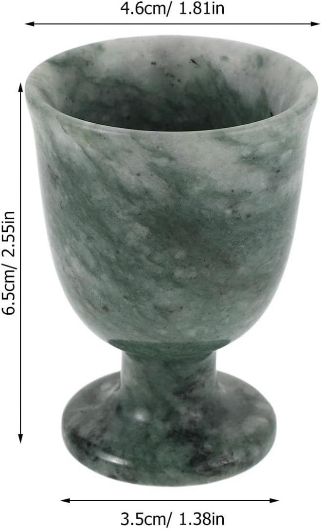 Jade Chalice Goblet - Stone Wine Glass - Ritual Drinking Cup - Vintage Sacred Altar Stone Cup for Medieval Ceremony and Home Decor - Image 4
