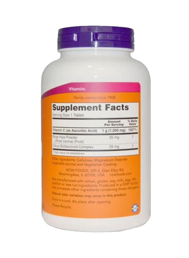 Now Foods Vitamin C-1000 Sustained Release with Rose hip, 250 Tablets - Image 2
