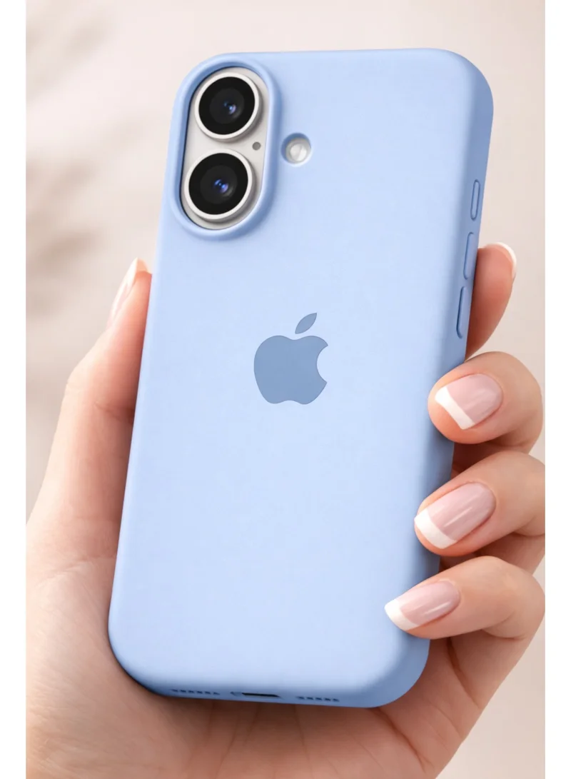 موبكوس جراب موبكوس الفاخر من السيليكون الأزرق السماوي مع شعار وشحن لاسلكي مغناطيسي لهاتف آيفون 17 | ملمس ناعم كالحرير | حماية مقاومة للصدمات بمعايير عسكرية | توافق مغناطيسي قوي | غطاء أنيق ونحيف