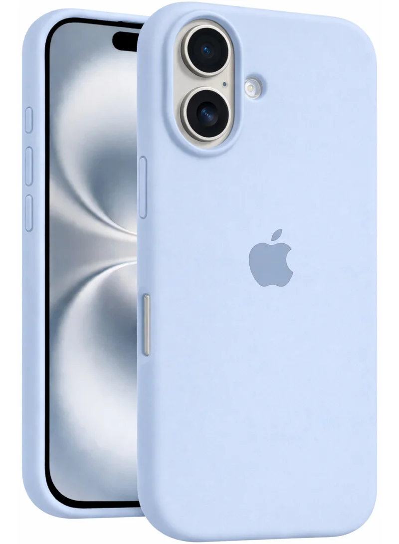 موبكوس جراب موبكوس الفاخر من السيليكون الأزرق السماوي مع شعار وشحن لاسلكي مغناطيسي لهاتف آيفون 17 | ملمس ناعم كالحرير | حماية مقاومة للصدمات بمعايير عسكرية | توافق مغناطيسي قوي | غطاء أنيق ونحيف