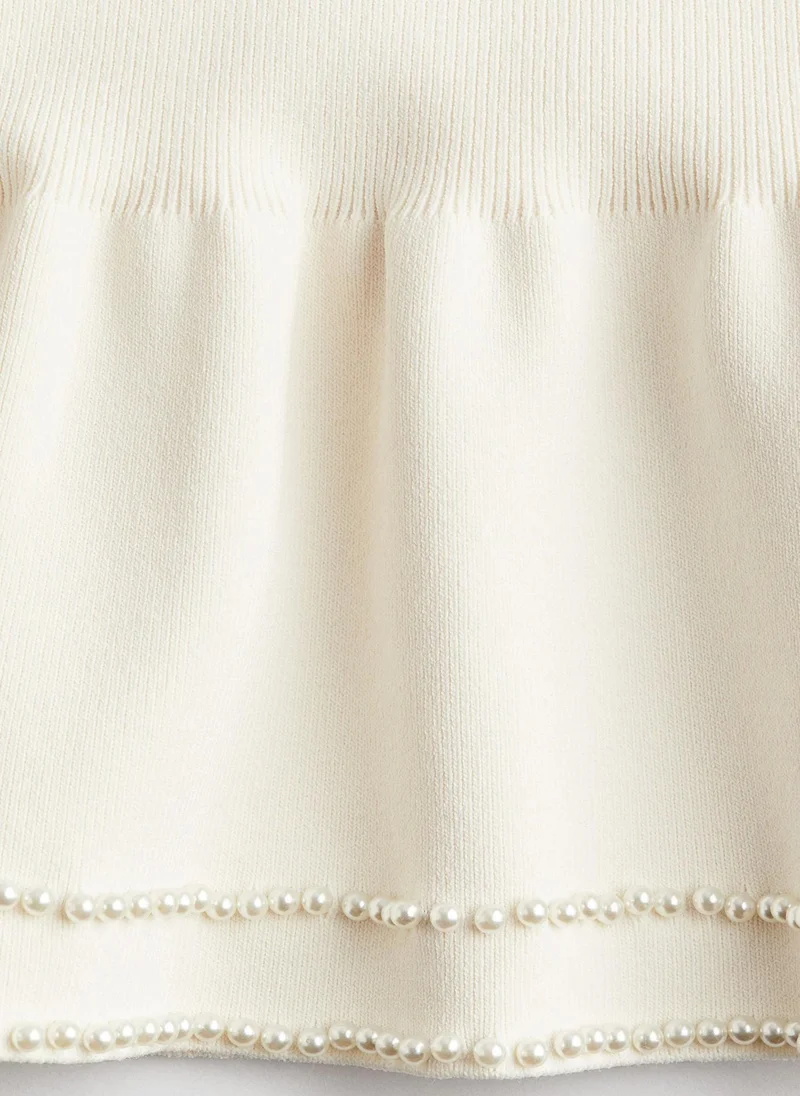 H&M Bead-Embellished Knitted Skirt