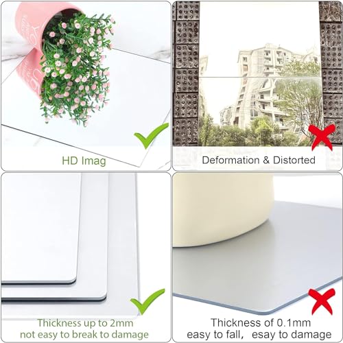 Twinster Mirror Stickers (Pack of 4) Acrylic Rectangular Shape for Wall, Living Room, Bathroom Flexible Stickers Full Length Unbreakable Self-Adhesive Wall Mirror (Square) 20.32x 20.32cm - Image 3